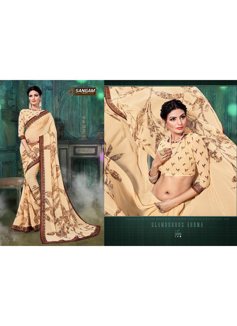 Sangam Miss India Latest Casual Wear Designer  Printed Georgette Saree Collection